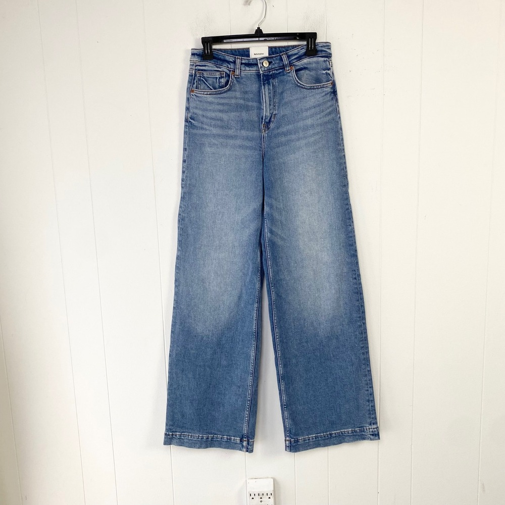 Reformation Bex Super Stretch High Rise Wide Leg Long Jeans Woods Blue Size 28 L